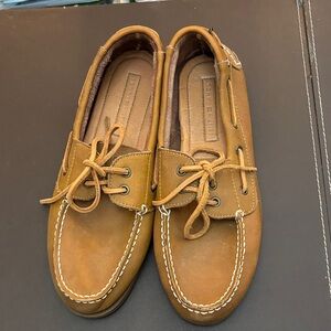 Tommy Bahama Men’s Brown Leather Lace-Up Boat Shoes